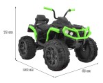 Mamido Dětská elektrická čtyřkolka ATV s ovladačem, EVA kola černo-zelená