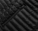 Černá prošívaná bunda s kapucí (LD-7218) černá S (36)