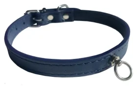 Huhubamboo Exclusive obojek modrý L / Obojek pro psy / 16 mm x 31-44 cm / Hovězí kůže (355520)