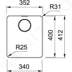 FRANKE - Mythos Dřez MYX 210/610-34, 352x412 mm, nerez 127.0637.431