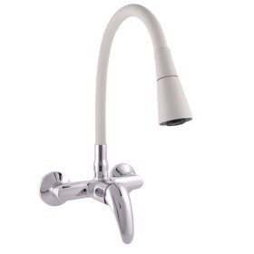RAV Slezák - SÁZAVA - Umyvadlová/dřezová baterie s flexibilním ramínkem, Chrom/Šedá, 150 mm SA002.5/13S