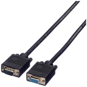 Roline VGA kabel VGA pólové Zástrčka, VGA pólové zásuvka 3.00 m černá 11.04.5303 zablokovatelný VGA kabel