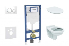 GEBERIT - Duofix Set předstěnové instalace, klozetu Alpha a sedátka softclose, tlačítko Sigma20, bílá/chrom SANI11CD3103
