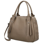 Módní dámská kožená kabelka do ruky Hannah, taupe