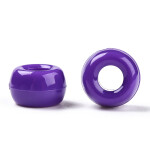 Akrylové korálky - pony beads - tmavě fialové - 6 x 9 mm - 10 ks