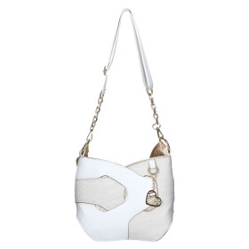 Trendy dámská semišová crossbody kabelka LB Gabriella, bílá