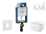 GEBERIT - Kombifix Set předstěnové instalace, klozetu Gaia a sedátka softclose, tlačítko Sigma20, bílá/pozlacená SANI15CA3125