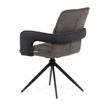 Jídelní židle otočná 180°, šedá, látka, DCH-F1146 GREY2