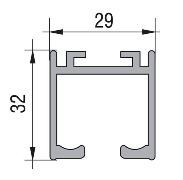 ProALU Horní vodící kolejnice Axium plus :: délka 2m (22PA182150-2)