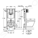 GROHE - Solido Set předstěnové instalace, klozetu Bau Ceramic a sedátka softclose, tlačítko Skate Cosmopolitan, chrom 38528SET-KH