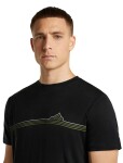 ICEBREAKER Mens Merino 150 Tech Lite SS Tee Range Stripes, Black (vzorek) velikost: M