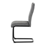 Židle jídelní, šedý samet, černá pohupová podnož