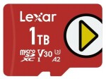 Lexar PLAY microSDXC 1TB / čtení: 150MBs / UHS-I U3 / A2 / Class 10 (LMSPLAY001T-BNNNG)