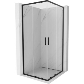 MEXEN/S - Exo čtvercový posuvný sprchový kout 70 x 70, transparent, černá 8111-070-070-70-00