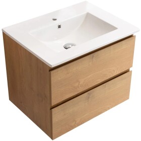 CERANO Koupelnová skříňka Carole + keramické umyvadlo Todo - dub medový - 71x50x46,5 cm