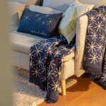 Räder Vyšívaný polštář Night Sky 45 × 45 cm, žlutá barva, textil