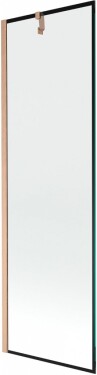 MEXEN/S - Next vanová zástěna FIX 60 x 150, černá vzor, měď kartáčovaná 895-060-000-00-70-65