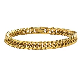 Pánský ocelový náramek Miami Cuban Gold 8 mm, Zlatá 19 cm