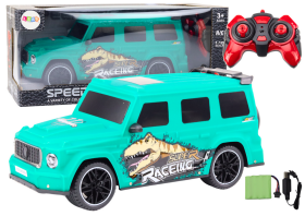 Mamido Dálkově ovládané auto RC s dinosaurem v měřítku 1:10 zelené