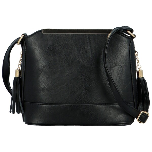 Módní dámská koženková crossbody kabelka Vaios, černá