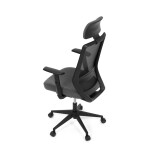 Židle kancelářská, černá MESH síťovina, černá látka, plastový kříž, synchronní mechanismus, kolečka pro tvrdé povrchy