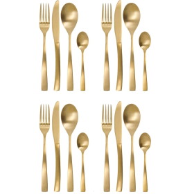 House Doctor Sada příborů z nerezové oceli Golden – set 16 ks, zlatá barva, kov