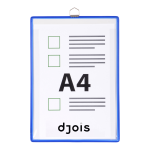 Djois kontrolní rámeček s kapsou a očkem, A4, otevřený shora, modrý, 5 ks