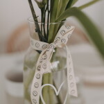 Eulenschnitt Bavlněná stuha Smileys – 5 m, krémová barva, textil