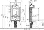 ALCADRAIN Renovmodul - předstěnový instalační systém s bílým tlačítkem M1710 + WC MEXEN LENA ČERNÁ Rimless + SEDÁTKO AM115/1000 M1710 ME01