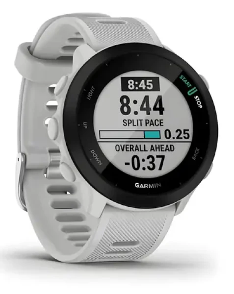 Garmin Forerunner 55 bílá / Sportovní hodinky / 1.04" MIP / GPS / BT / ANT+ / 5 ATM / měřič tepu / krokoměr (010-02562-15)