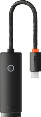 Baseus WKQX000201 Lite Series Síťový adaptér USB-C (M) - RJ45 (F) černá / 100Mbps (WKQX000201)