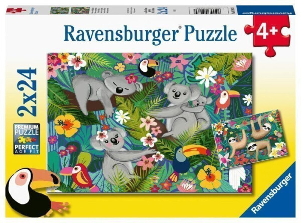 Puzzle Koaly a lenochodi 2x24 dílků