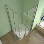 H K - Čtvercový sprchový kout MELODY R76, 76x76 se zalamovacími dveřmi včetně sprchové vaničky z litého mramoru SE-MELODYR76/THOR-76SQ