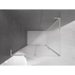 MEXEN/S - Velar L sprchový kout, posuvné dveře 100 x 70, dekor, nikl kartáčovaný 871-100-070-33-97
