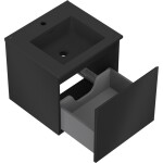 MEXEN/S - Orio koupelnová skříňka 50 cm s umyvadlem Otis, 1 šuplík, černá mat 91A10-05047-1-BF71-W18M71