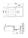 FRANKE - Basis Fragranitový dřez BFG 611-78, 78x50 cm, bílá-led 114.0285.168