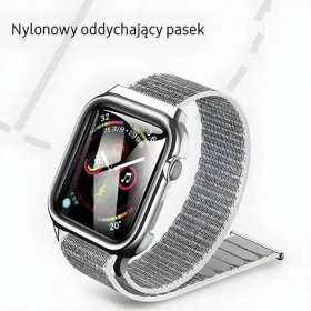 USAMS Nylonový řemínek Apple Watch 44/45mm stříbrná / Řemínek / Nylon / Apple Watch 4/5/6/7/SE (ZB74IW2)