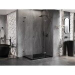 MEXEN/S - Lunar L sprchový kout dveře křídlové pravá 95 x 80, transparent, grafit kartáčovaná 834L-095-080-66-00-P