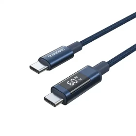 Choetech XCC-1068 modrá / Kabel USB-C (M) - USB-C (M) / PD 60W / displej s ukazatelem výkonu / 1,2 m