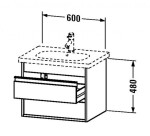 DURAVIT - Ketho Umyvadlová skříňka 48x60x46 cm, 2 zásuvky, lesklá bílá KT665002222
