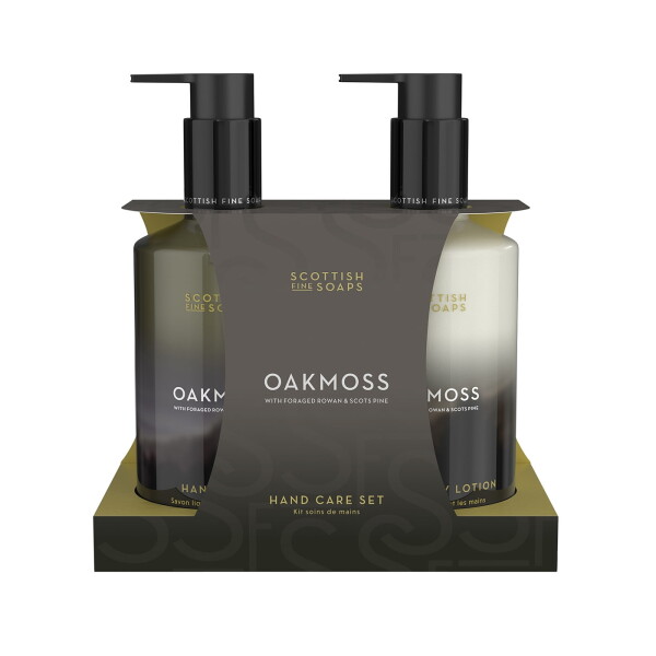 SCOTTISH FINE SOAPS Sada s péčí o ruce Oakmoss – 2 x 300 ml, šedá barva, plast