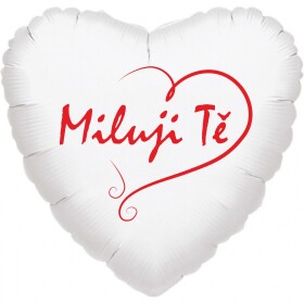 Balónek srdíčko bílé Miluji Tě červený tisk balonky.cz Balónek srdíčko bílé Miluji Tě červený tisk balonky.cz