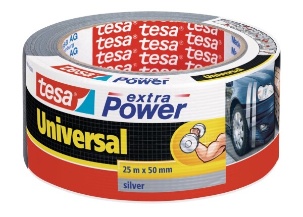 Tesa opravná páska Extra Power Universal, 25 m x 50 mm, textilní, silně lepicí, stříbrná