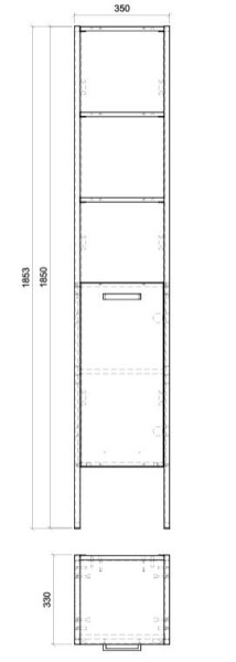 COMAD - Vysoká skříňka 1 dvířka BROOKLIN 5907611648179