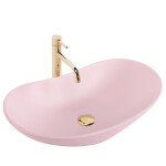 REA - Umyvadlo na desku ROYAL Powder Pink Matt 61x35 REA-U6374