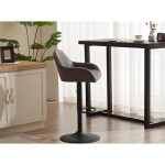 Židle barová, potah hnědá látka v dekoru vintage kůže, chromová podnož