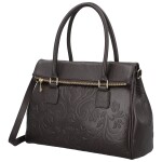 Luxusní dámská kožená kabelka na rameno Florentina, tmavě hnědá