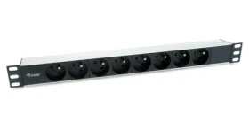 Equip 19" rozvodný panel 8x230V černá, stříbrná / Rozvodný panel / 16A / 3500W / hliníkový / kabel 1,8 m (333313)