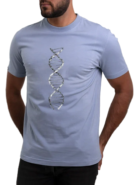 Bavlněné triko CYCOLOGY DNA, light blue, pánské, krátký rukáv (Motiv DNA, velikost S)