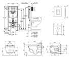 GROHE - Rapid SL Set předstěnové instalace, sprchovací toalety a sedátka Tece, tlačítka Skate Cosmo, Rimless, SoftClose, chrom 38528SET-KT